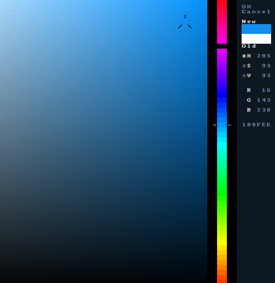 REXPaint color picker (hue mode)
