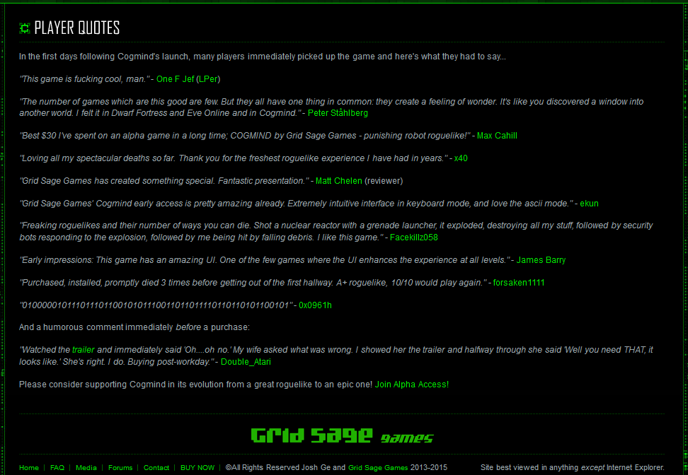 cogmind_alpha_launch_quotes