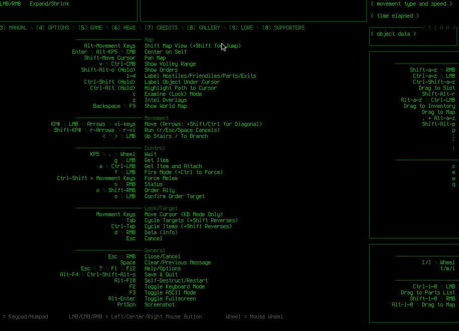 Cogmind Lore Collection UI (random test text)