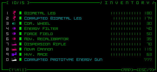 Cogmind Corrupted Inventory Parts