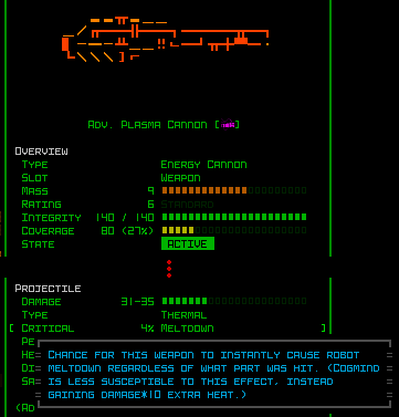 Cogmind Thermal Cannon Meltdown Context Help