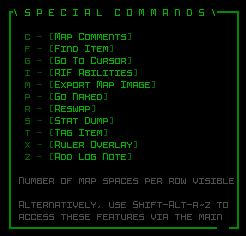 Cogmind Special Commands Window Mockup 1 (REXPaint)