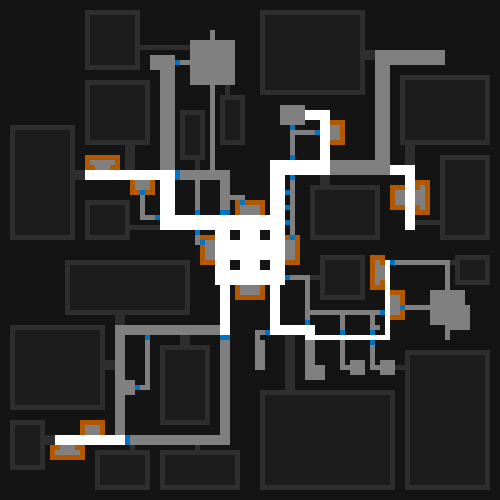 Cogmind Garrison Map Generator w/Possible Encounter Areas (Sample 2)