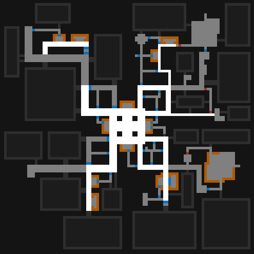 Cogmind Garrison Map Generator w/Possible Encounter Areas (Sample 3)