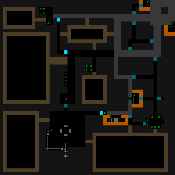 Cogmind Garrison Prefab Quadrant, w/Encounter Room Placeholders (REXPaint)