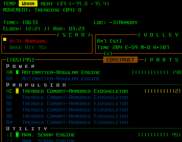 Cogmind Scrap Engine Construct Build Sample (Fast Tank)