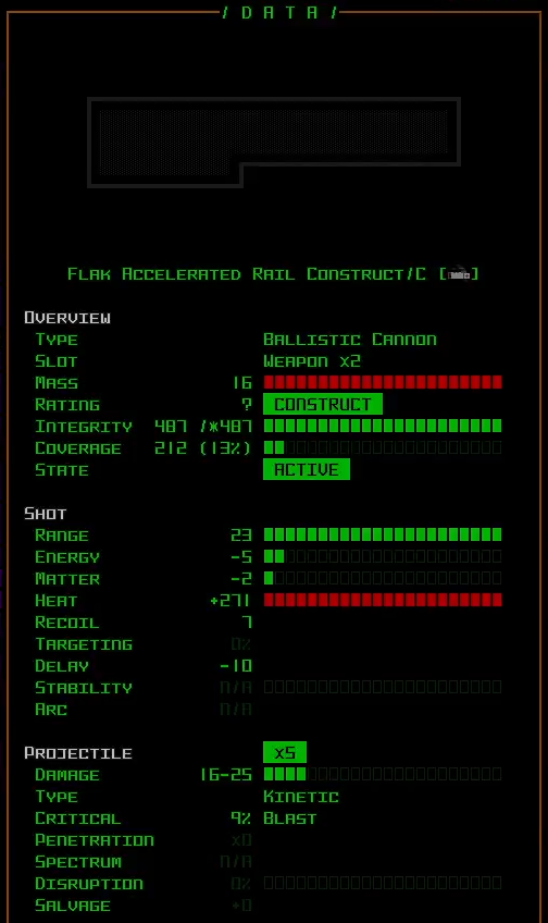 Cogmind Weapon Construct Sample