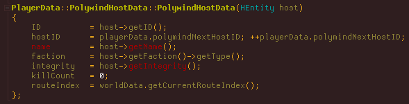 Cogmind Source Code: Polymind Host Data Storage